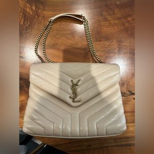 Authentic EUC YSL Medium “Loulou” bag in beige
